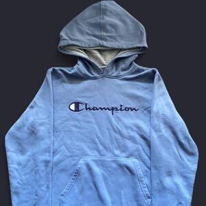 XL light blue champion hoodie, barely used